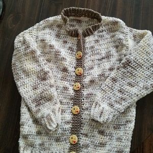 Soft Taupe Variegated and Moonshine Child's Sweate